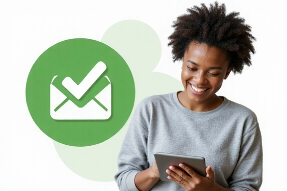 Εικόνα εγγραφής στο newsletter με έναν άνθρωπο να διαβάζει email σε tablet